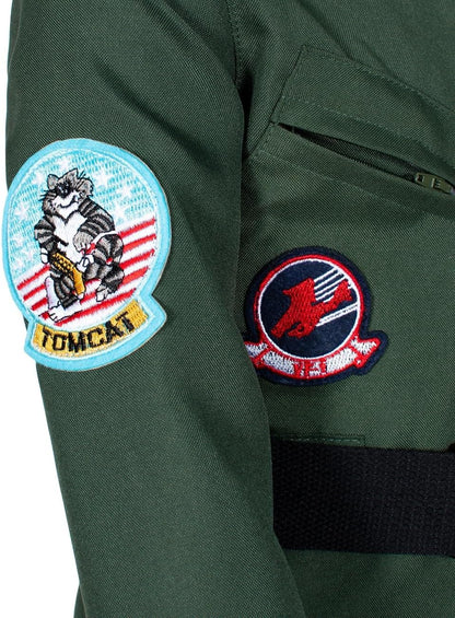 Kids Fighter Pilot Costume - Air Force Flight Suit Roleplay Dress up with Aviator Accessories for Girls Boys