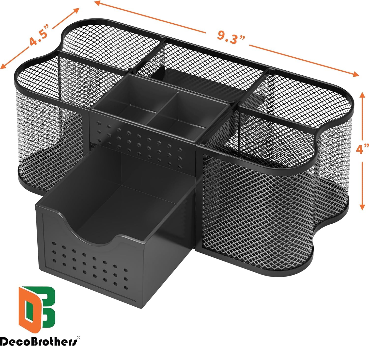 Decobrothers Desk Organizers Pencil/Pen Holder Caddy Storage Accessories for Office, Black