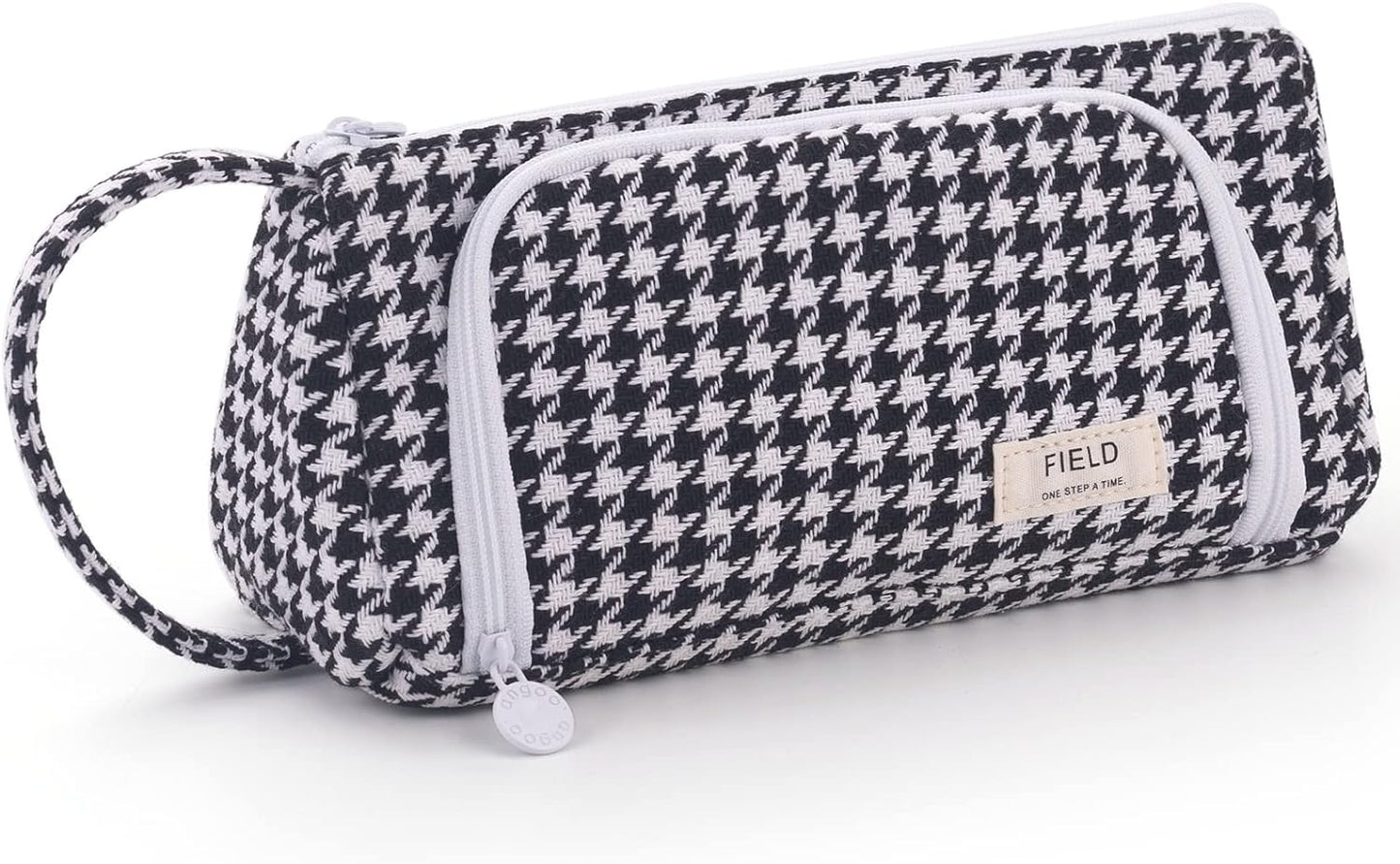 Big Capacity Pencil Case Pouch Pen Case Simple Stationery Bag School College Office Organizer for Teens Girls Adults Student, Plaid White, 8.4 X 4.5 X 1.4 Inches, Simple,Travel