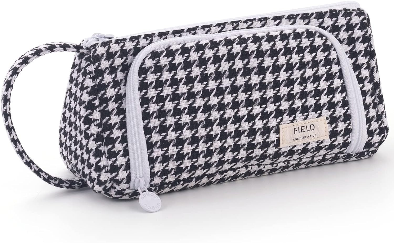 Big Capacity Pencil Case Pouch Pen Case Simple Stationery Bag School College Office Organizer for Teens Girls Adults Student, Plaid White, 8.4 X 4.5 X 1.4 Inches, Simple,Travel