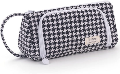 Big Capacity Pencil Case Pouch Pen Case Simple Stationery Bag School College Office Organizer for Teens Girls Adults Student, Plaid White, 8.4 X 4.5 X 1.4 Inches, Simple,Travel