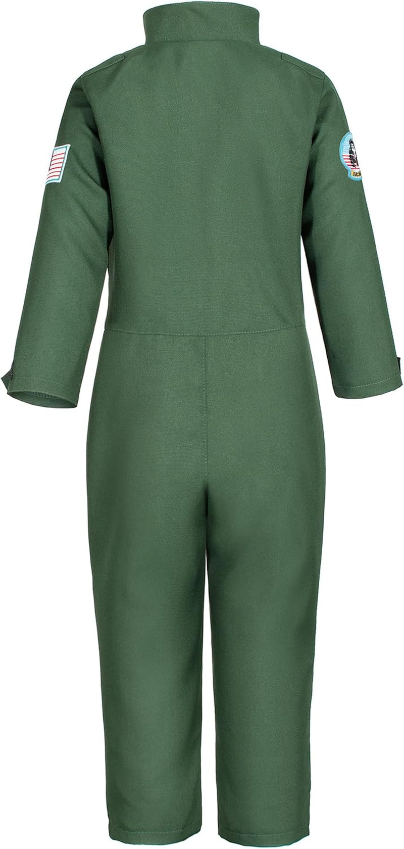 Kids Fighter Pilot Costume - Air Force Flight Suit Roleplay Dress up with Aviator Accessories for Girls Boys
