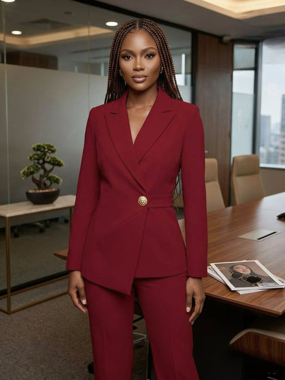 Tailleur Blazer Asymétrique - Bordeaux