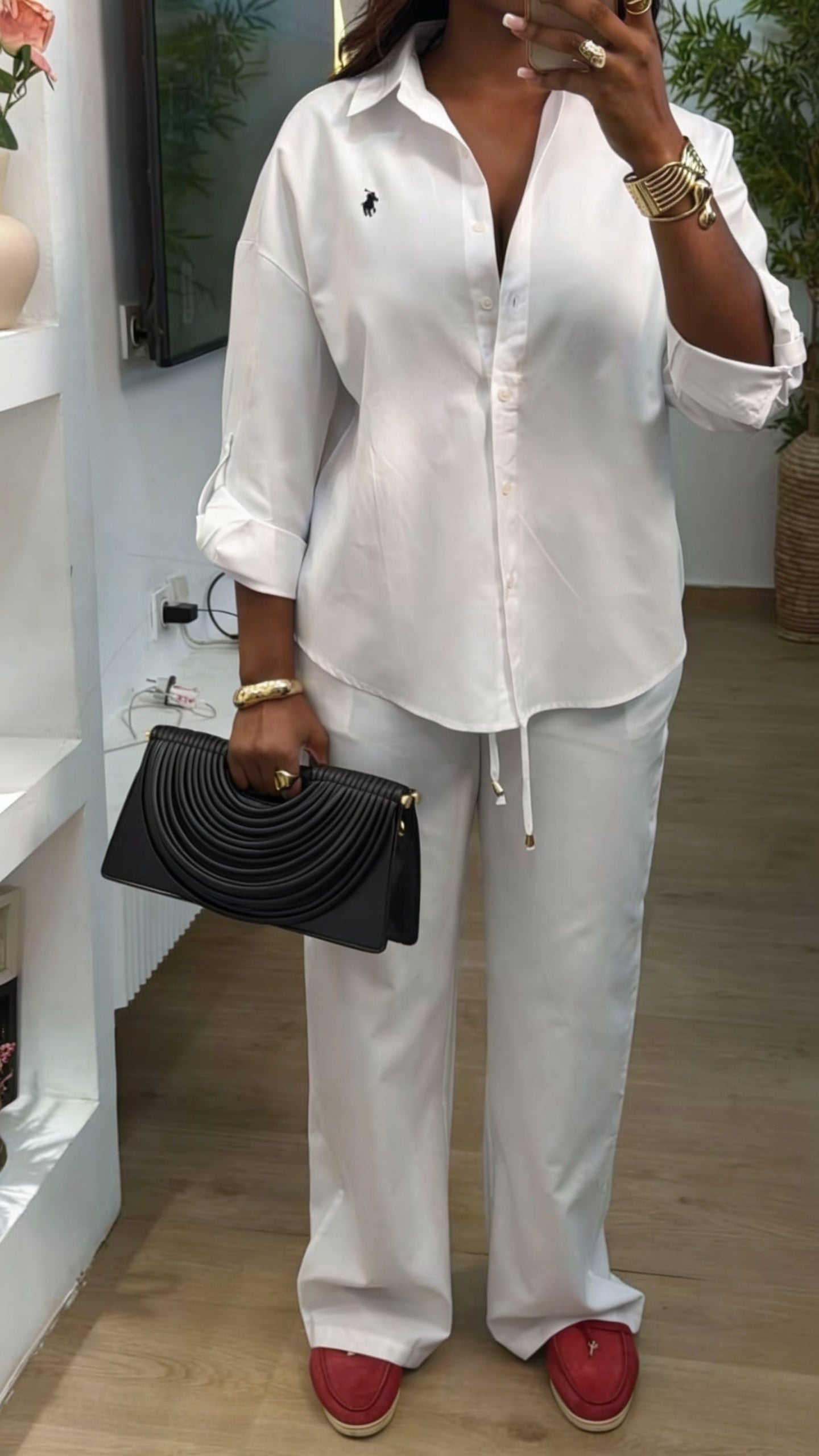 Ensemble Chemise Oversize & Pantalon Fluide - coloris 2