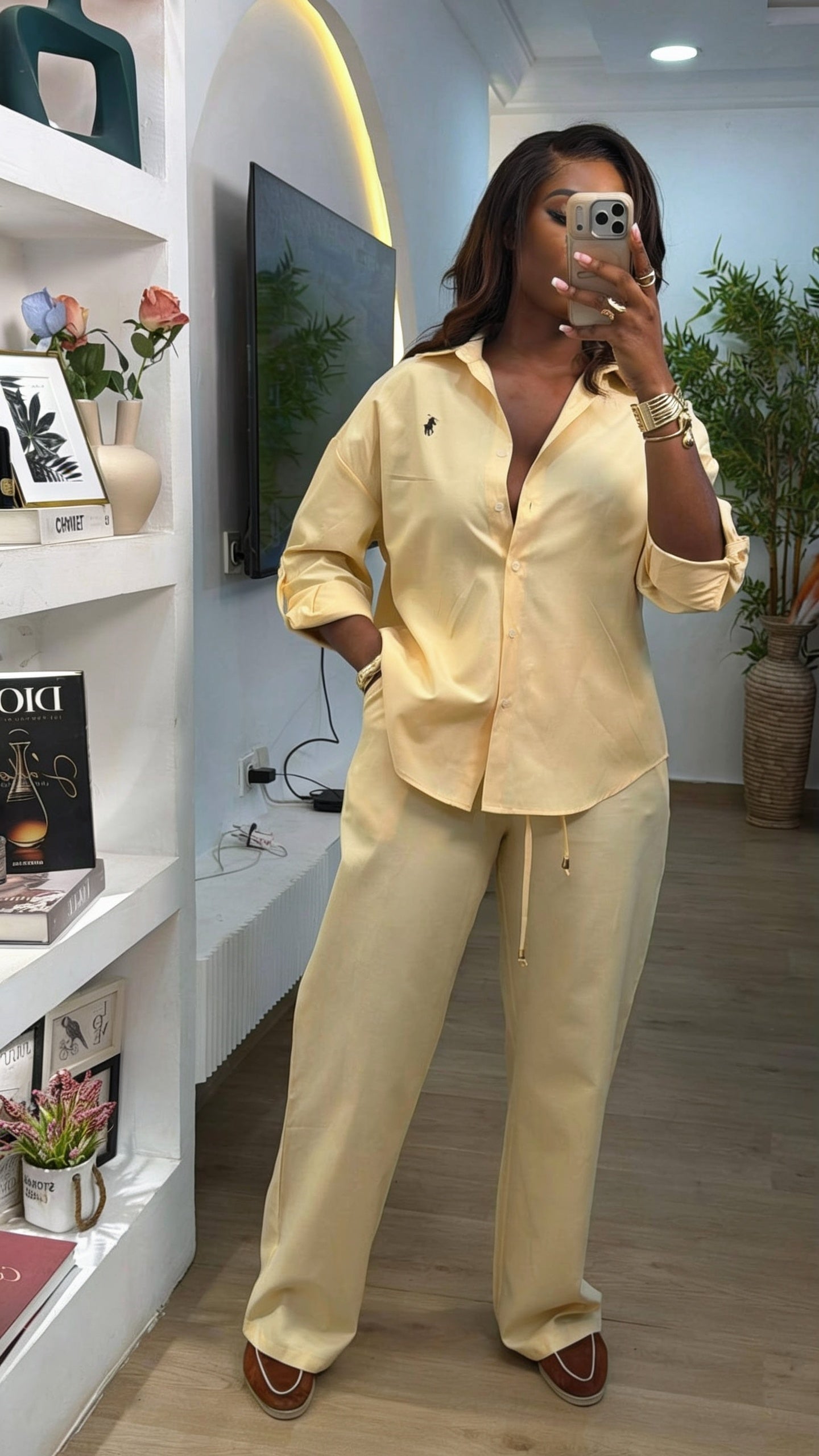 Ensemble Chemise Oversize & Pantalon Fluide - coloris 3