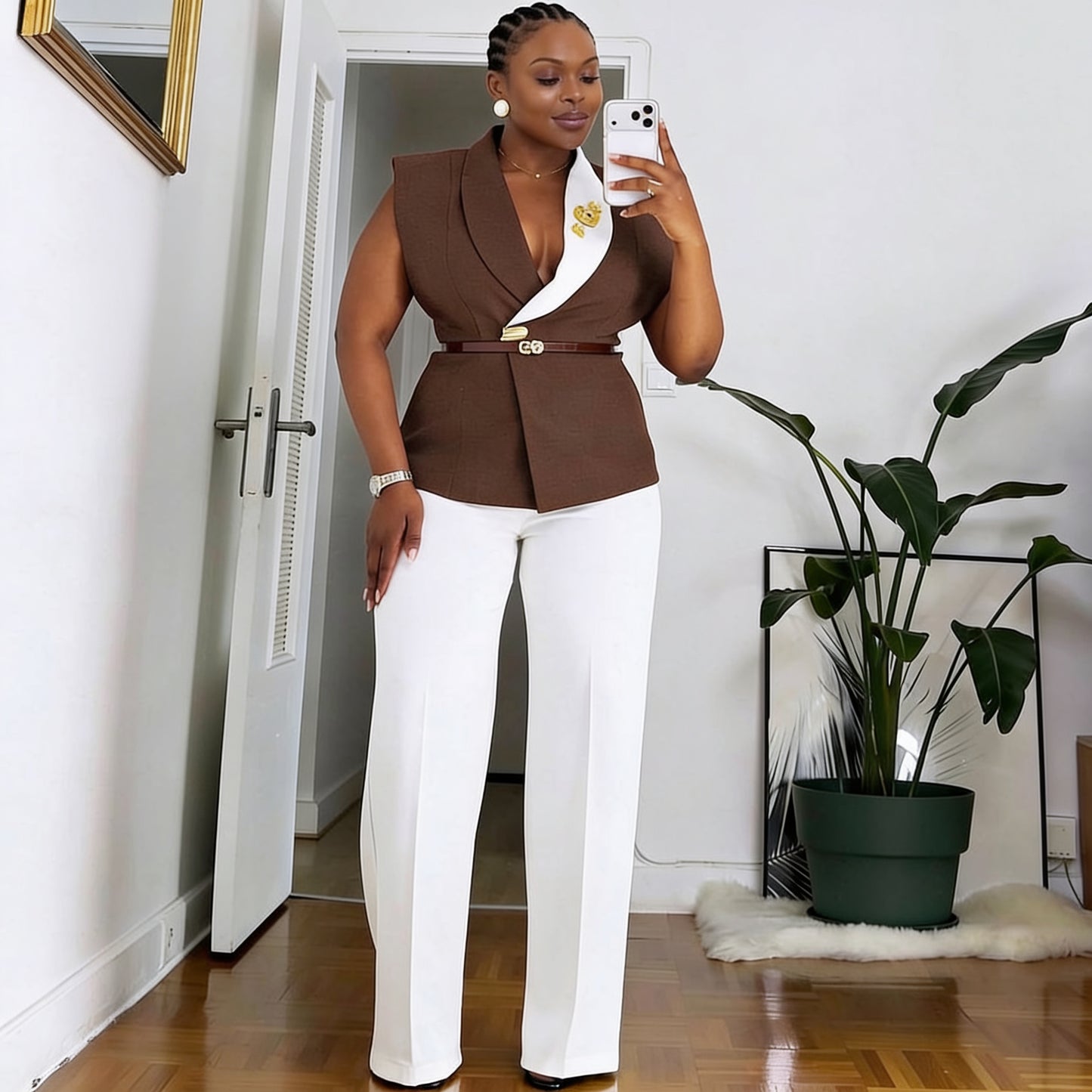 Ensemble Veste Ceinturée & Pantalon Droit