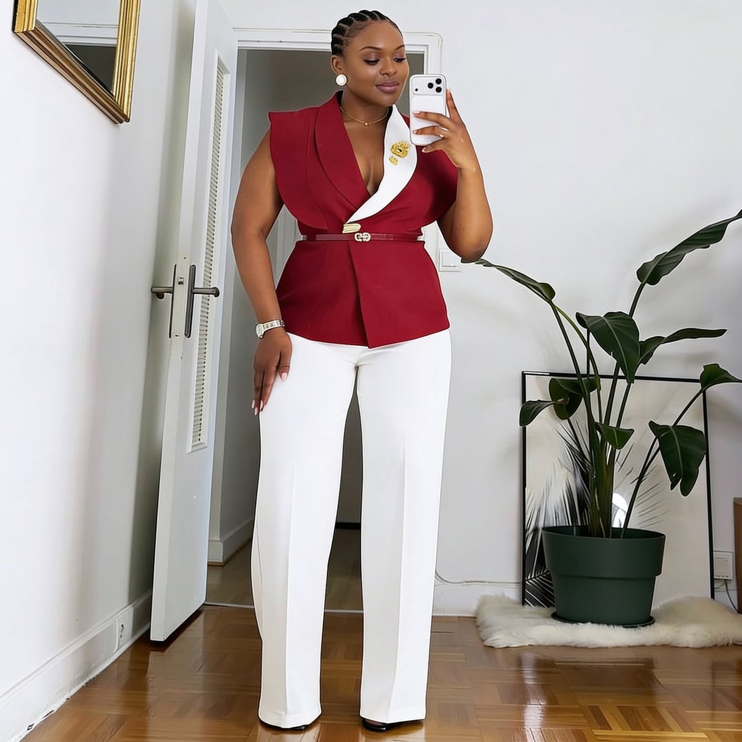 Ensemble Veste Ceinturée & Pantalon Droit