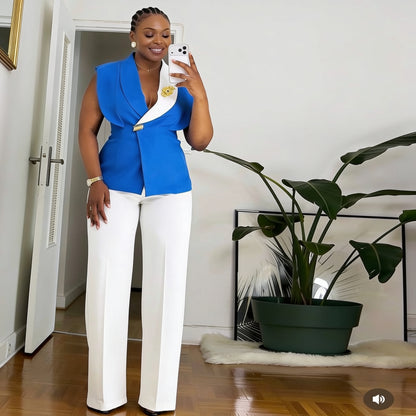 Ensemble Veste Ceinturée & Pantalon Droit