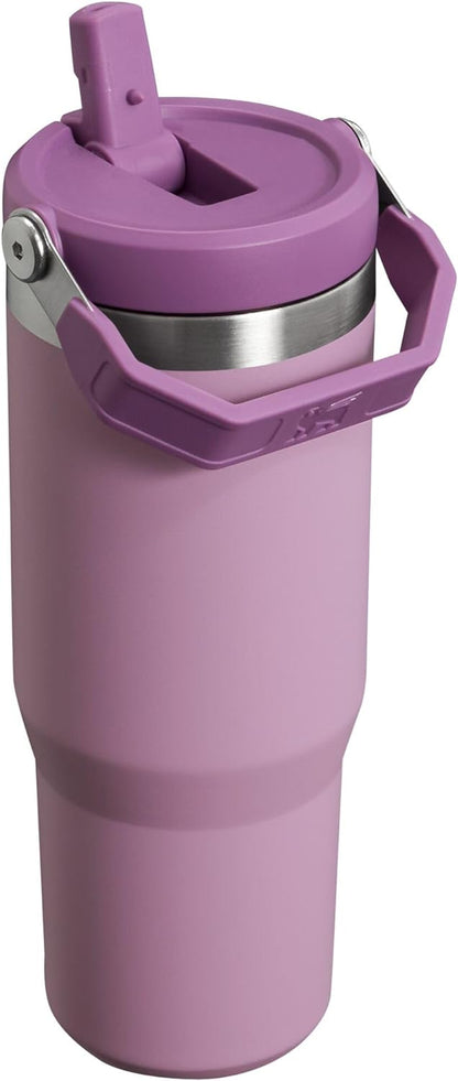 Iceflow Flip Straw Tumbler with Handle 30 Oz | Twist on Lid and Flip up Straw | Leak Resistant Water Bottle | Insulated Stainless Steel |Bpa-Free | Lilac