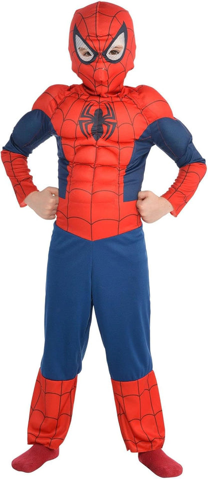 Suit Yourself Classic Spider-Man Muscle Halloween Costume for Boys, Small, Includes Headpiece
