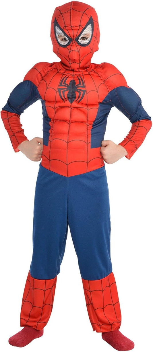 Suit Yourself Classic Spider-Man Muscle Halloween Costume for Boys, Small, Includes Headpiece