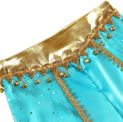 Princess Costume for Girls Kids Arabian Princess Fancy Dress up for Halloween Birthday Cosplay Party Carnival
