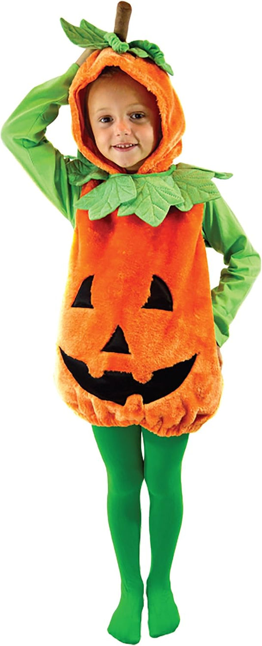 Halloween Pumpkin Costume with Green Leaves for Toddler, Kids Halloween Dress up Party