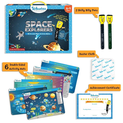 Skillmatics Space Explorers - Teach Kids About Space - Write &amp; Wipe Educational Games for Children