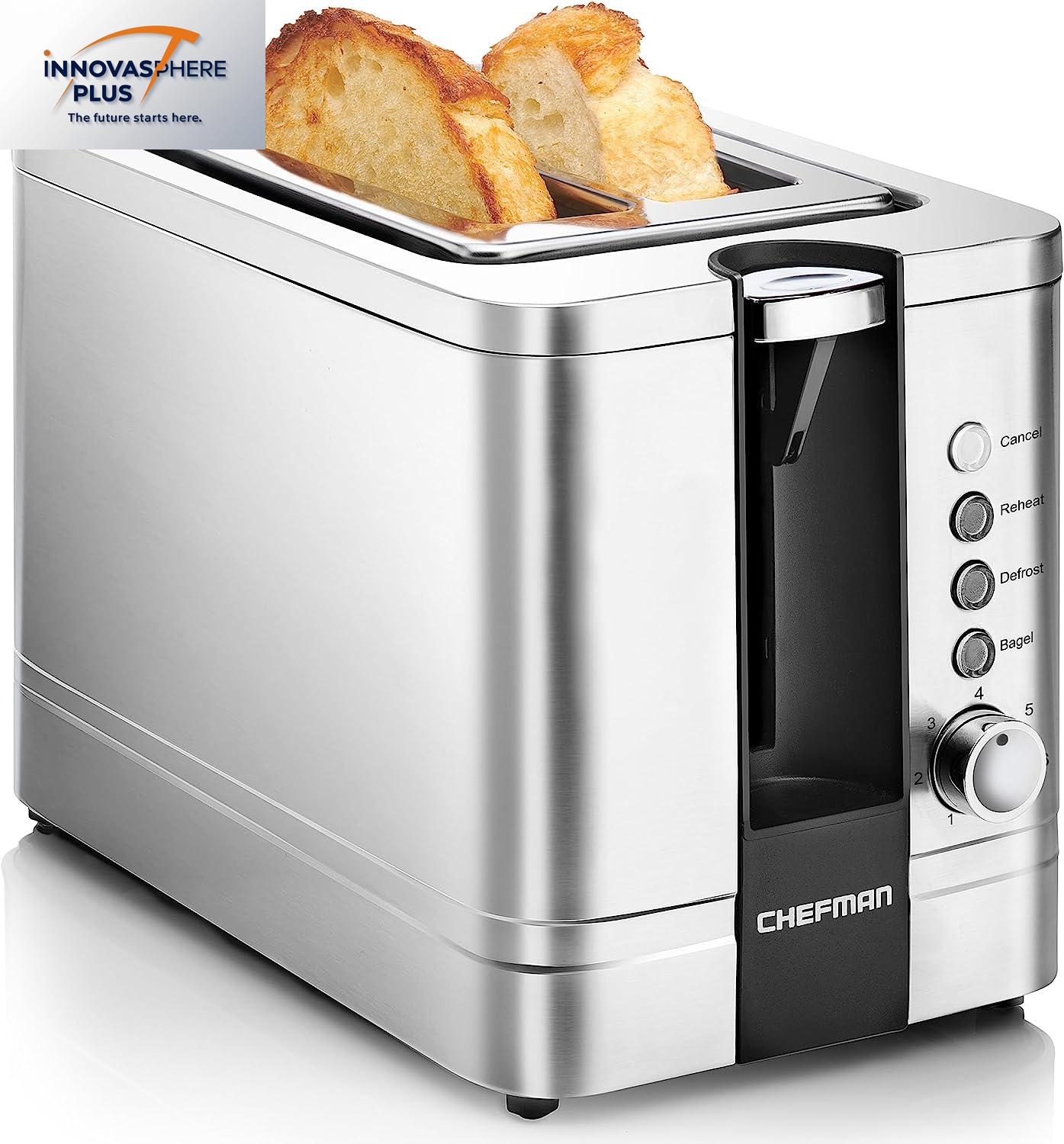 2-Slice Digital Toaster, Pop-Up, Stainless Steel, Extra-Wide Slots for Bagels, Defrost, Reheat, Cancel Functions, Removable Crumb Tray, Stainless Steel - Digital
