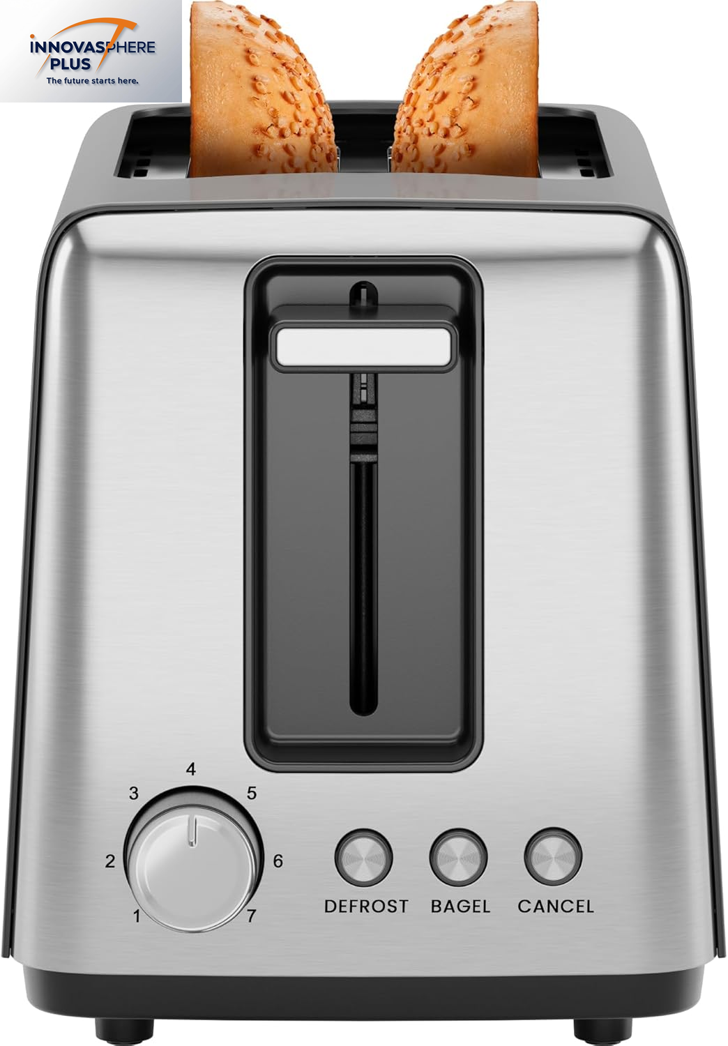 2-Slice Digital Toaster, Pop-Up, Stainless Steel, Extra-Wide Slots for Bagels, Defrost, Reheat, Cancel Functions, Removable Crumb Tray, Stainless Steel - Digital