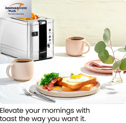 2-Slice Digital Toaster, Pop-Up, Stainless Steel, Extra-Wide Slots for Bagels, Defrost, Reheat, Cancel Functions, Removable Crumb Tray, Stainless Steel - Digital